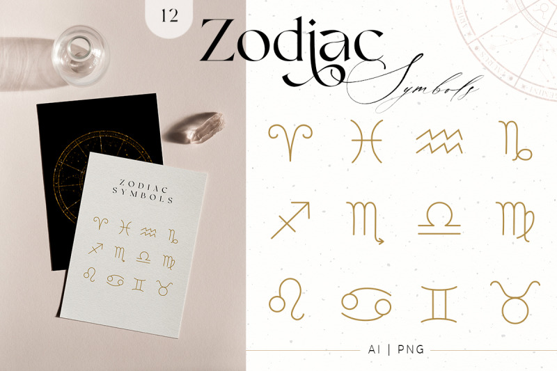 zodiac-celestial-constellations-set