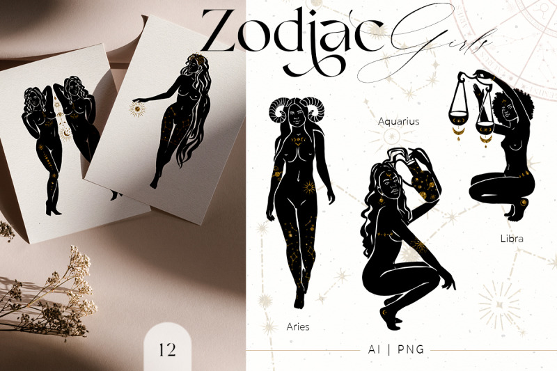 zodiac-celestial-constellations-set