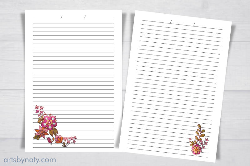 bird-and-flowers-printable-lined-journal