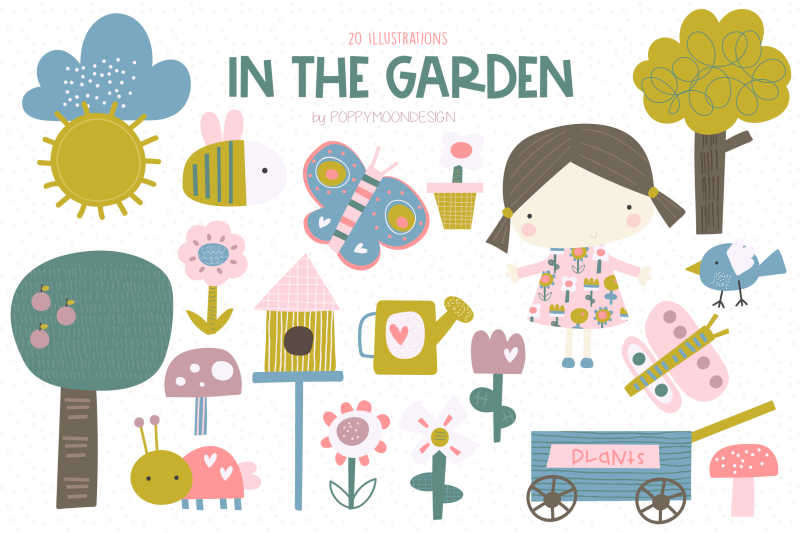 in-the-garden-clipart-set