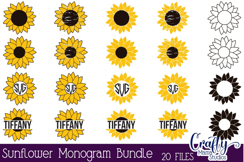 Free Free 190 Sunflower Split Monogram Svg SVG PNG EPS DXF File