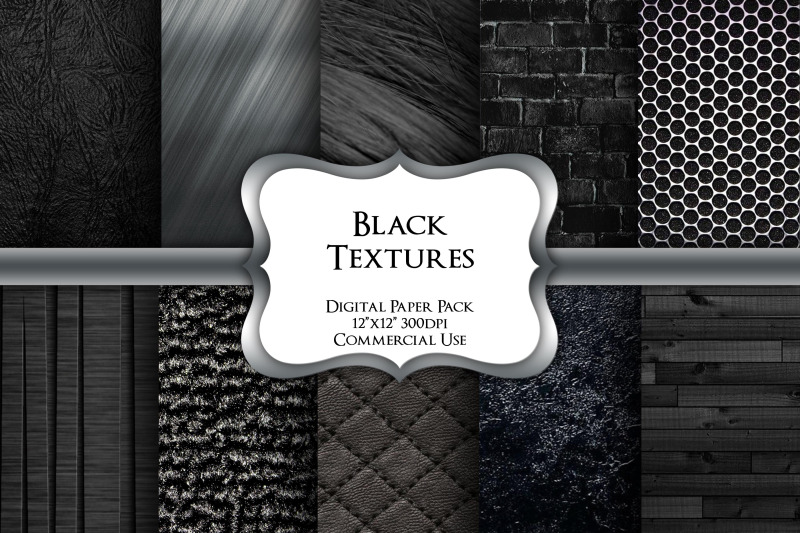 black-textures-digital-paper-pack
