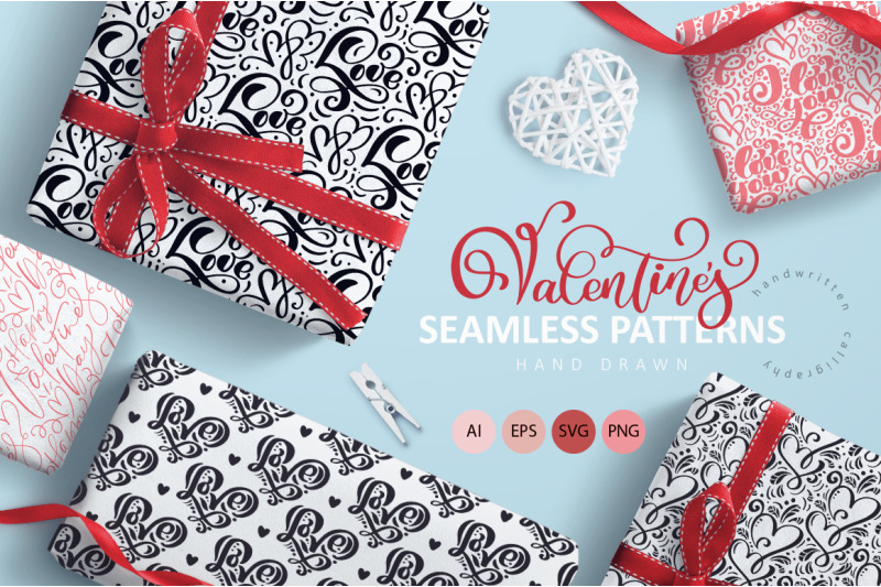 valentine-s-hand-drawn-seamless-patterns