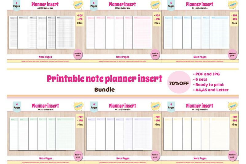 note-pages-set-planner-insert-bundle