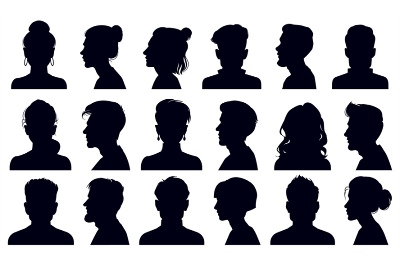 head-silhouettes-female-and-male-faces-portraits-anonymous-person-he