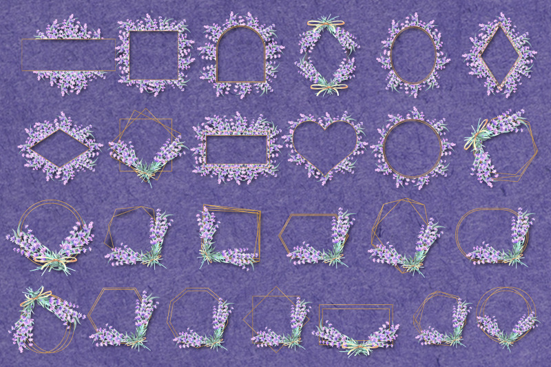 lavender-sprigs-watercolor-frames