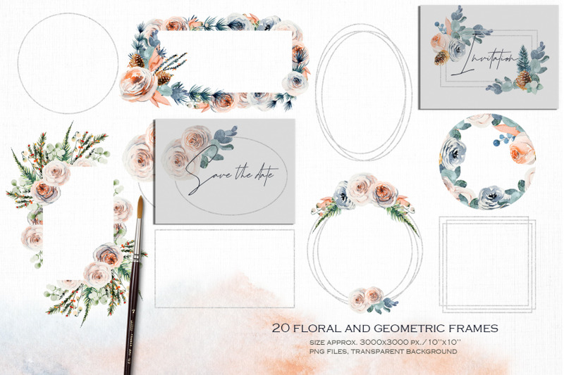 vintage-floral-frames-set