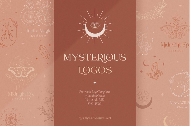mysterious-logos-collection-fully-editable-pre-made-logo-templates