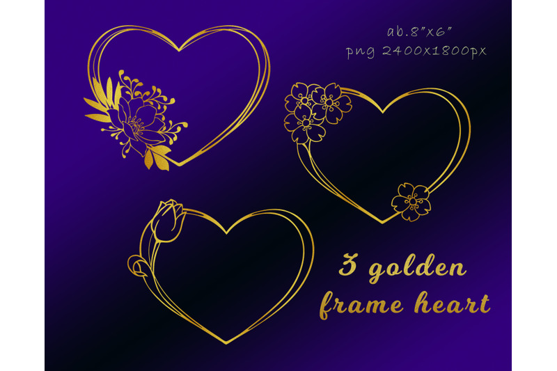 gold-frame-hearts-for-valentine-039-s-day-textured-shiny-glitter-3-frame