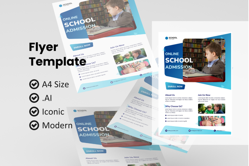 school-online-class-2021-flyer-template