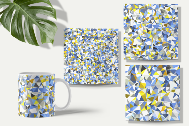 set-of-abstract-lowpoly-mosaic-backgrounds