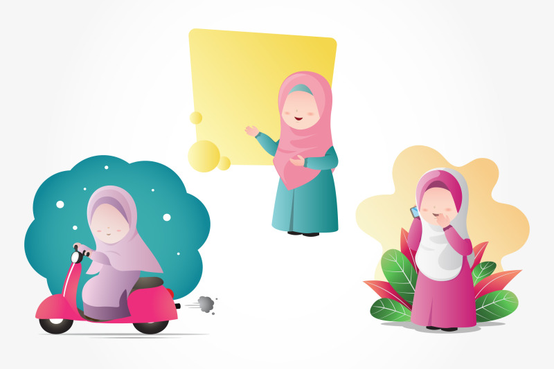 muslim-hijab-girls-clip-art-set