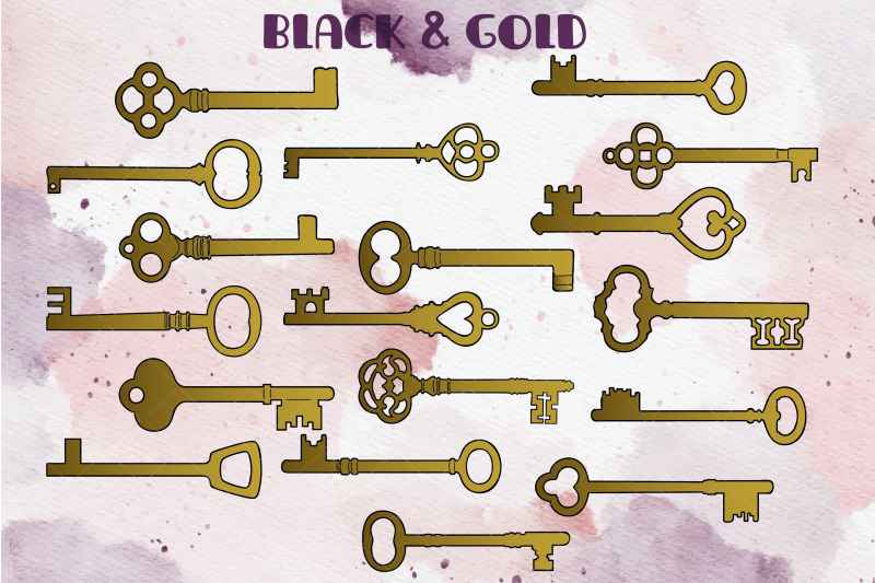 skeleton-keys-gold-amp-silver-hand-drawn-victorian-heart-door-lock