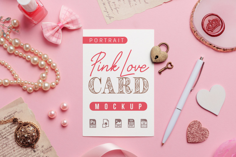 pink-love-portrait-card-mockup