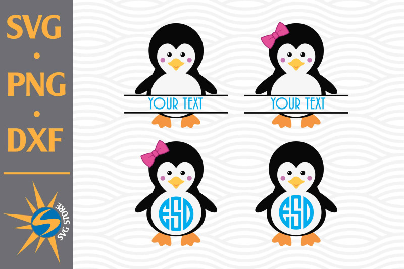 penguin-monogram-svg-png-dxf-digital-files-include