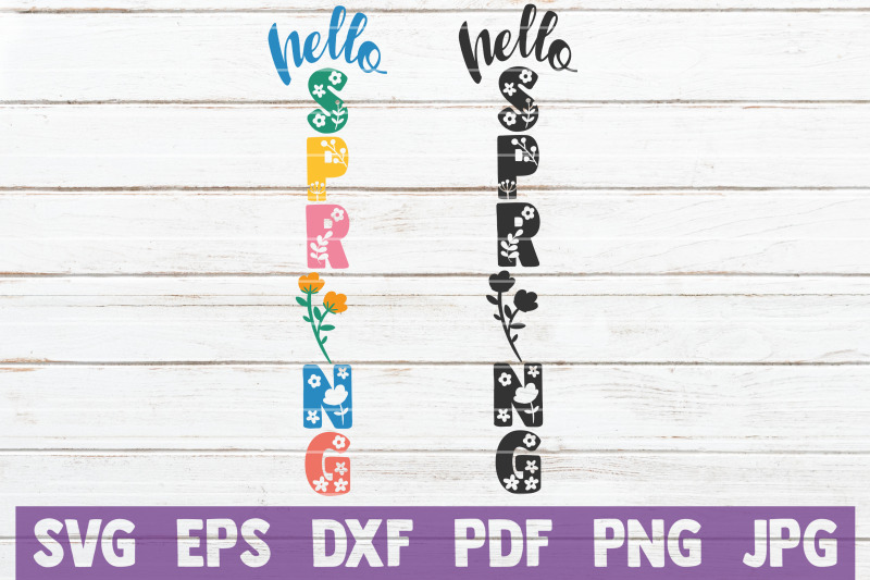 Hello Spring SVG Cut File PNG Include
