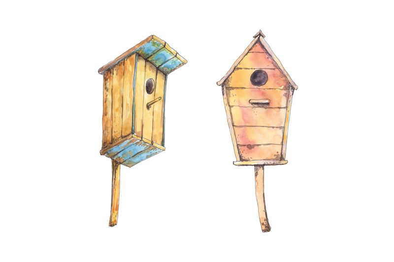 birdhouses-hand-drawn-in-watercolor