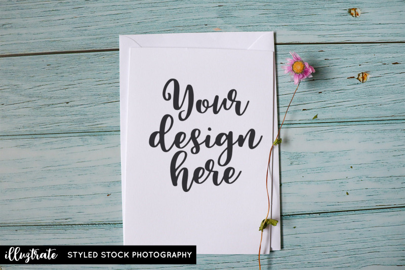 white-greeting-card-mockup-dried-flowers-mockup-styled-stock-photo