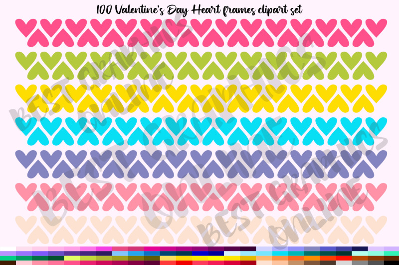 100-valentine-039-s-day-hearts-banner-frames-clipart-borders