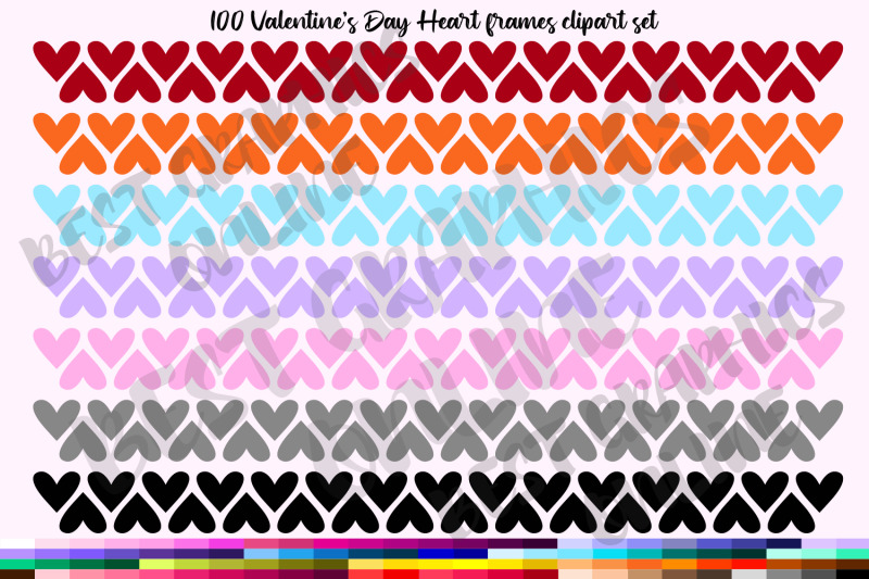 100-valentine-039-s-day-hearts-banner-frames-clipart-borders