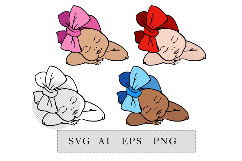 sleeping-baby-girl-3-skin-tones-cute-little-girl-clipart-instant-download-svg-eps-png-file