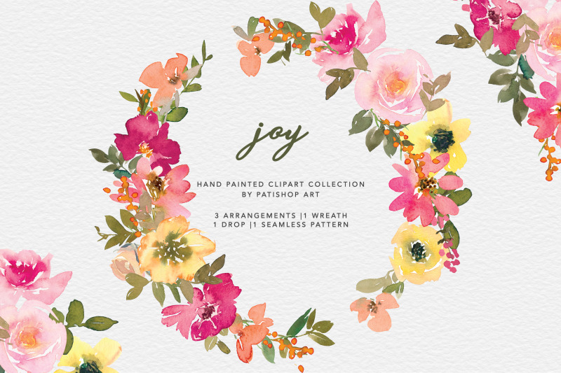 watercolor-colorful-floral-clipart-collection