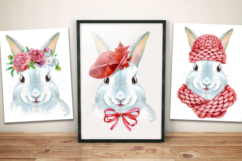 watercolor-white-rabbit