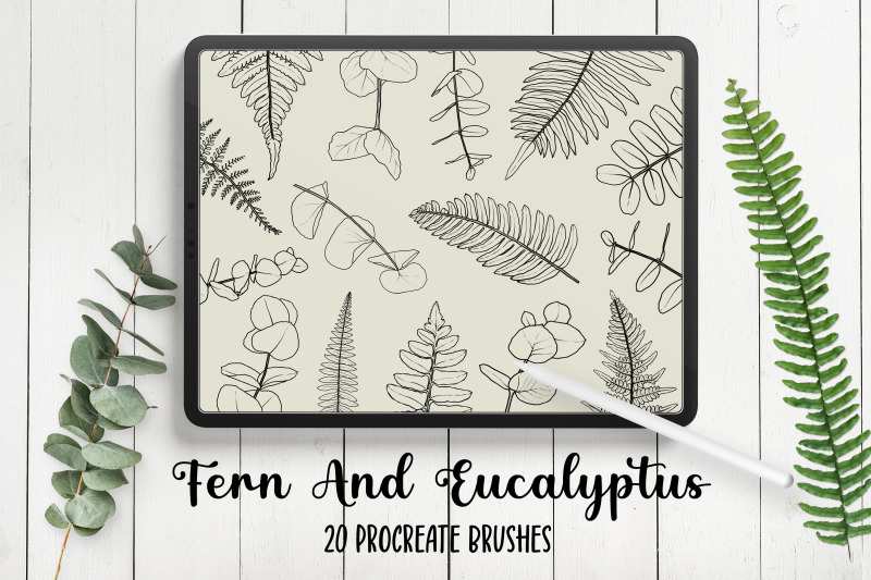 fern-and-eucalyptus-procreate-stamp-brushes