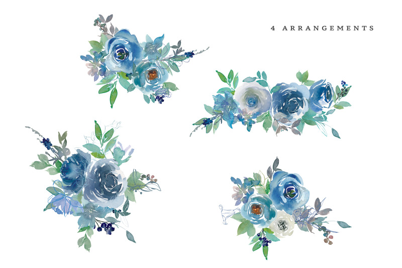 watercolor-romantic-sky-blue-flowers-collection