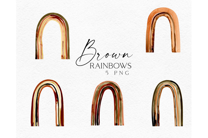 watercolor-brown-rainbow-clipart-boho-rainow-scrapbooking-nursery