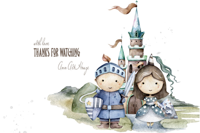 mythical-dragon-princess-and-knight-watercolor-fairytale-clip-art
