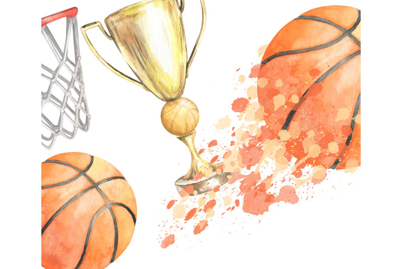 watercolor-basketball-clipart-sports-clip-art-basketball-player-basket