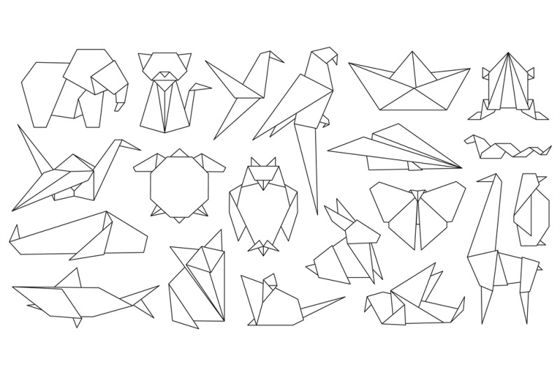 origami-line-animals-paper-geometric-graphic-logo-and-icon-bird-fox