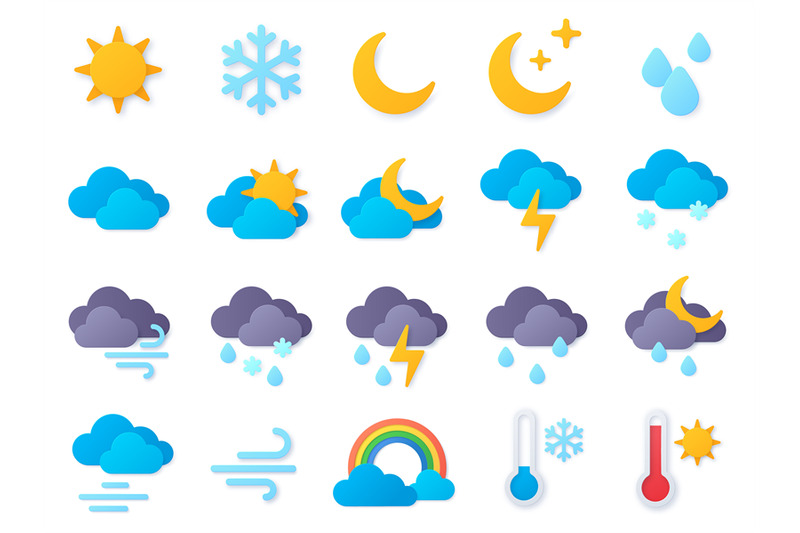 paper-cut-weather-icons-symbols-of-rain-rainbow-sun-hot-and-cold-t