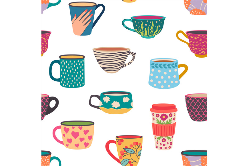 coffee-mug-seamless-pattern-trendy-hand-drawn-tea-cups-with-ornaments