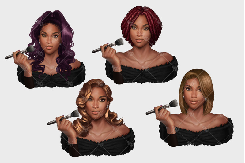 afro-girls-clipart-makeup-clipart-hairstyle-clipart