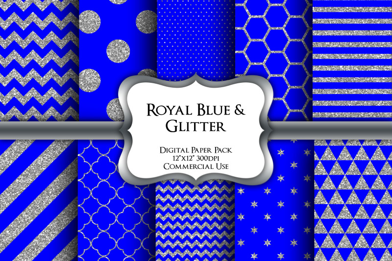 blue-glitter-digital-paper-pack