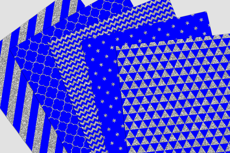 blue-glitter-digital-paper-pack