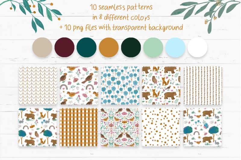 woodland-spring-clipart-amp-patterns
