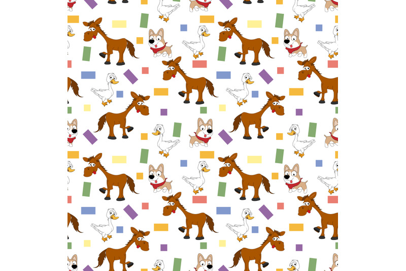 pattern-design-with-cute-animal-cartoon