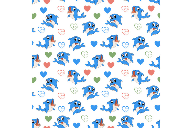 cute-dolphin-cartoon-pattern