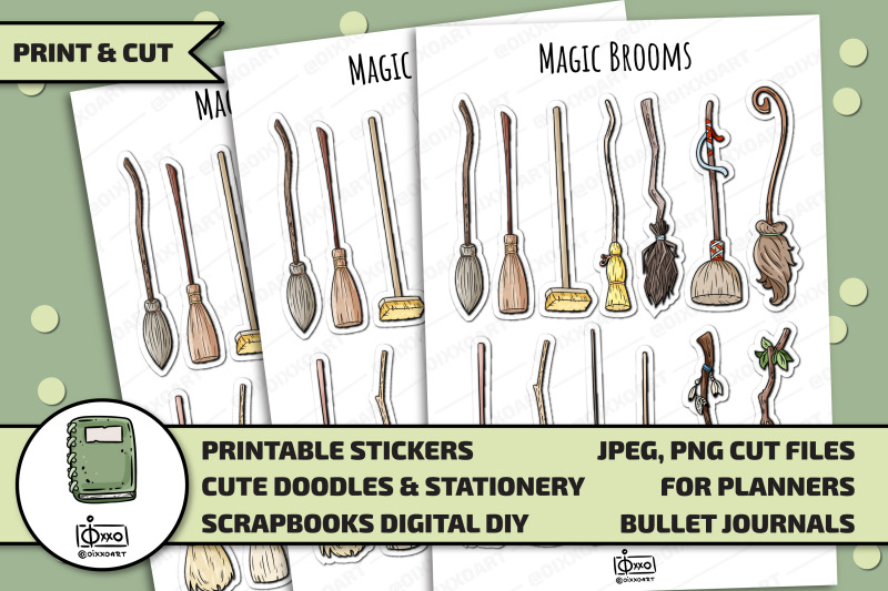 brooms-printable-digital-stickers