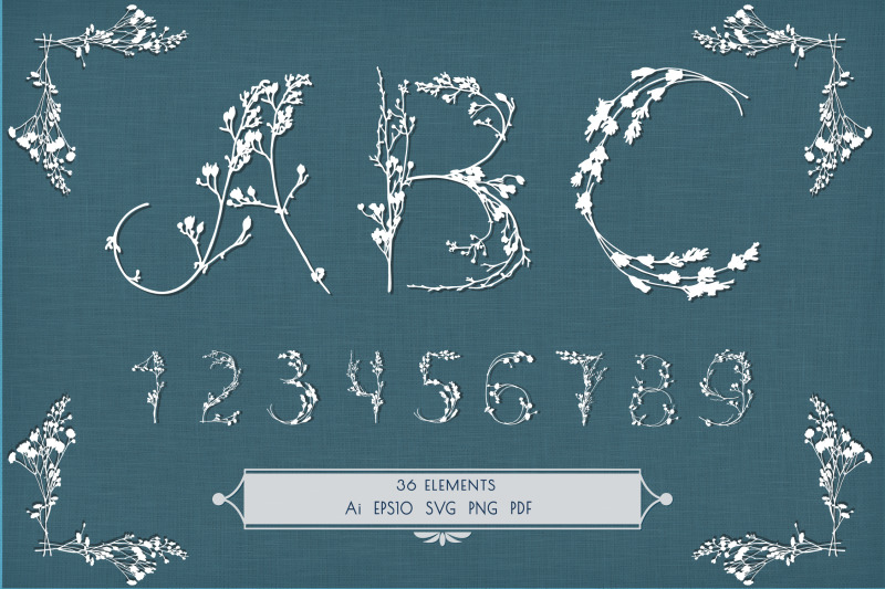 letters-and-numbers-from-plant-silhouettes