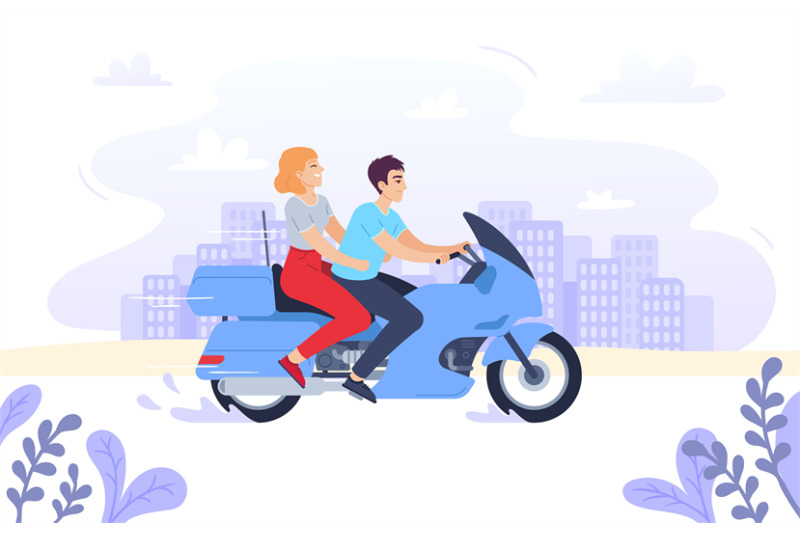 couple-on-a-motorcycle-vector-illustration-motorbike