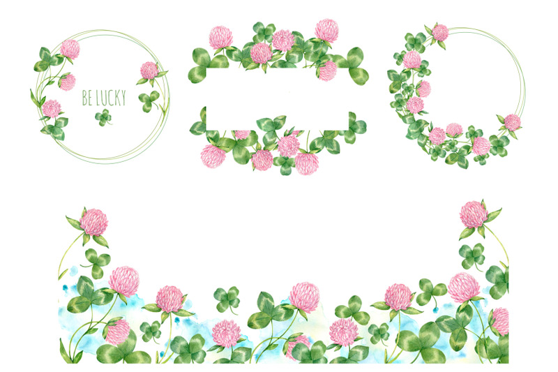 watercolor-clover-wreaths-and-frames-floral-cliparts