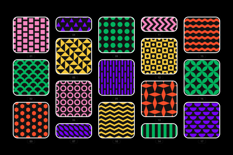 bold-geometric-seamless-patterns-collection