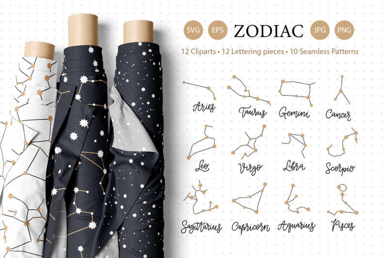 zodiac-svg-and-seamless-pattern-set