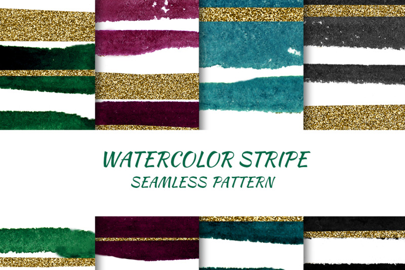 pattern-watercolor-stripes-with-gold