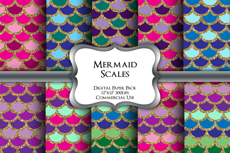 glitter-mermaid-scales-digital-paper-pack