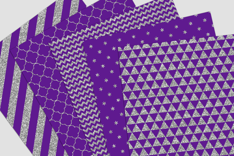 purple-glitter-digital-paper-pack